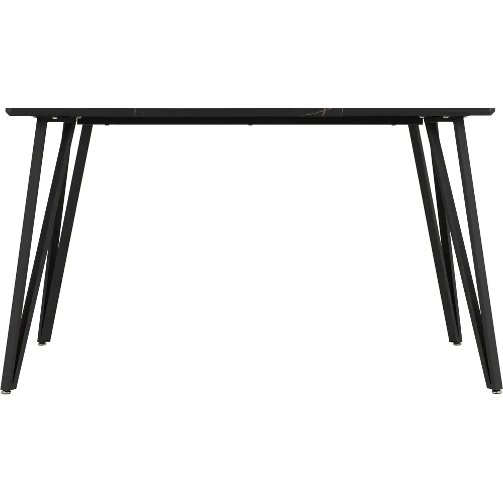 Marlow 4-Seater Dining Table Marble Effect - Black