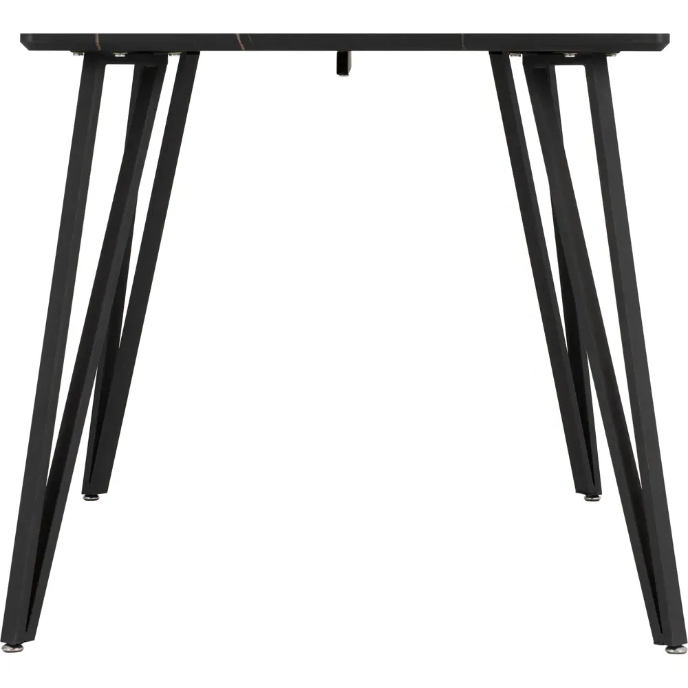 Marlow 4-Seater Dining Table Marble Effect - Black