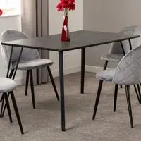 Marlow 4-Seater Dining Table Marble Effect - Black