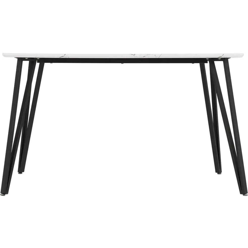 Marlow 4-Seater Dining Table Marble Effect - White