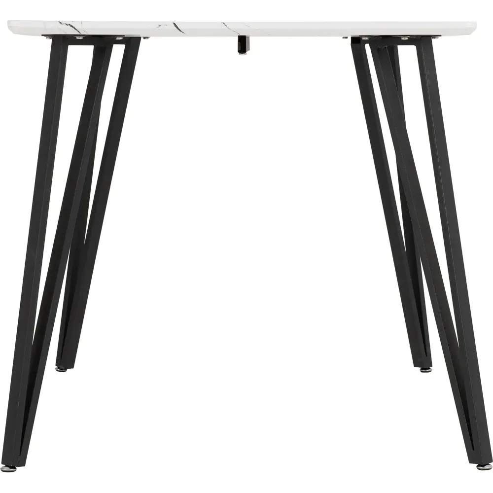 Marlow 4-Seater Dining Table Marble Effect - White