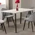 Marlow 4-Seater Dining Table Marble Effect - White