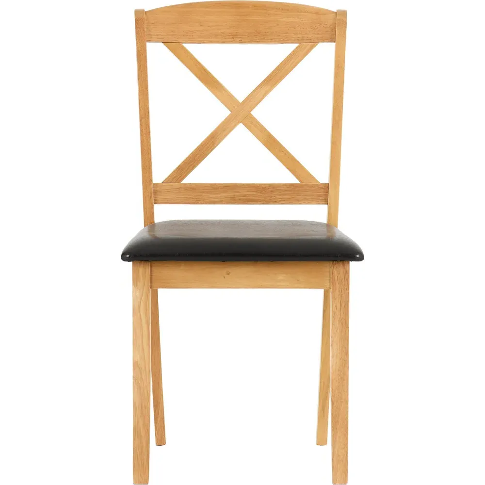 Mason Set of 2 Dining Chairs - Brown, Oak Varnish