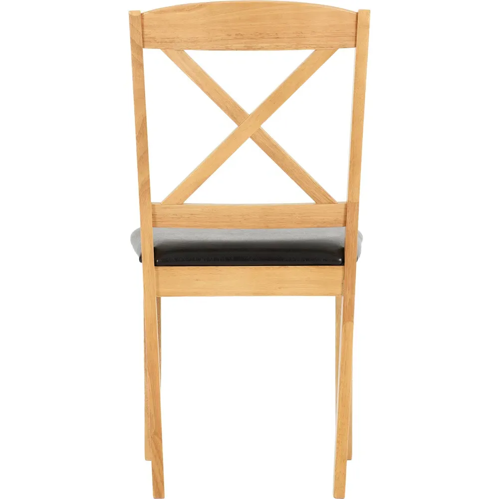 Mason Set of 2 Dining Chairs - Brown, Oak Varnish