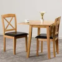 Mason Set of 2 Dining Chairs - Brown, Oak Varnish