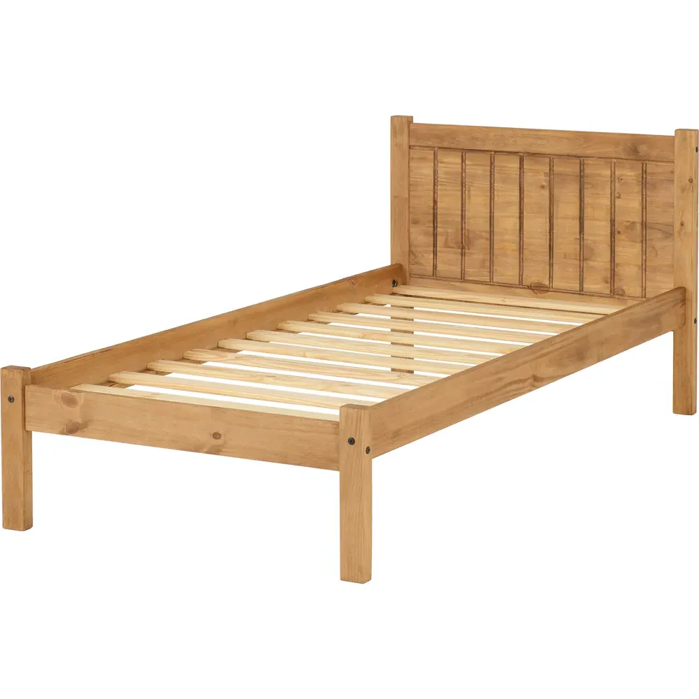 Maya Single Bed Frame - Brown, Pine