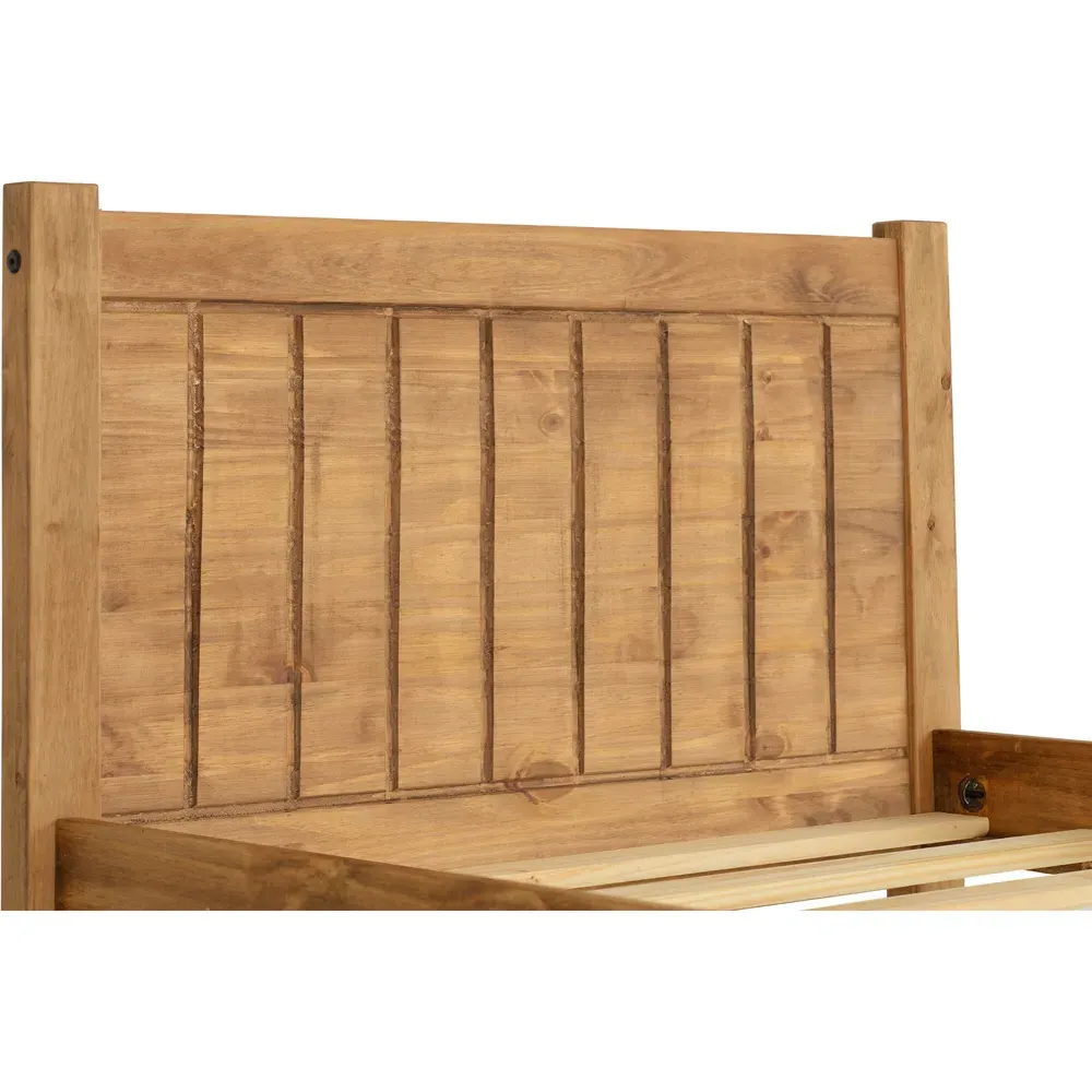 Maya Single Bed Frame - Brown, Pine