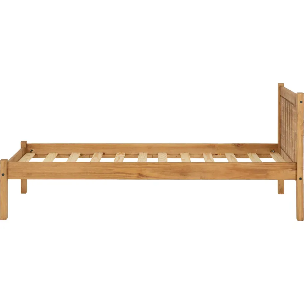 Maya Single Bed Frame - Brown, Pine