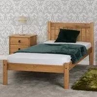 Maya Single Bed Frame - Brown, Pine