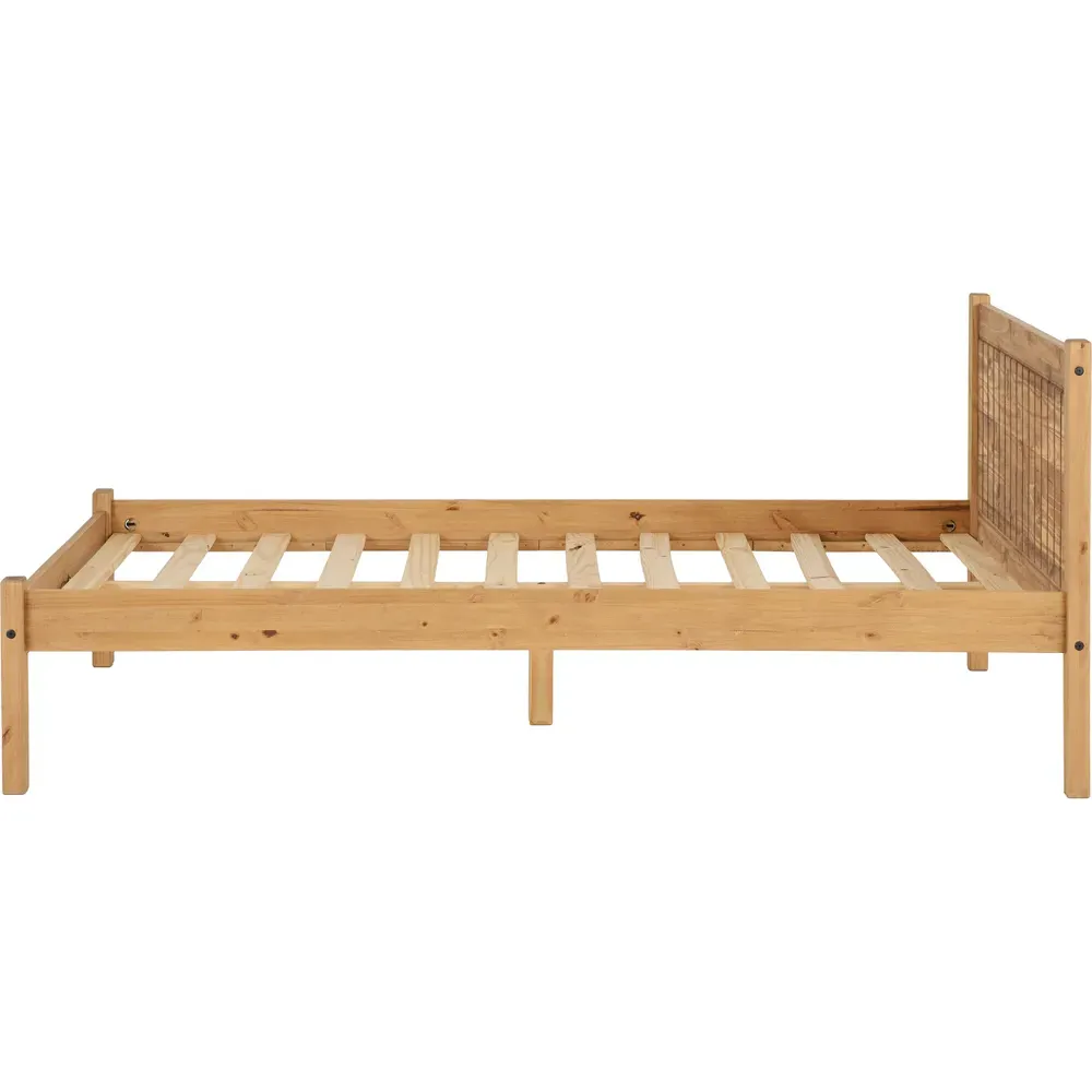 Maya Small Double Bed Frame - Brown, Pine
