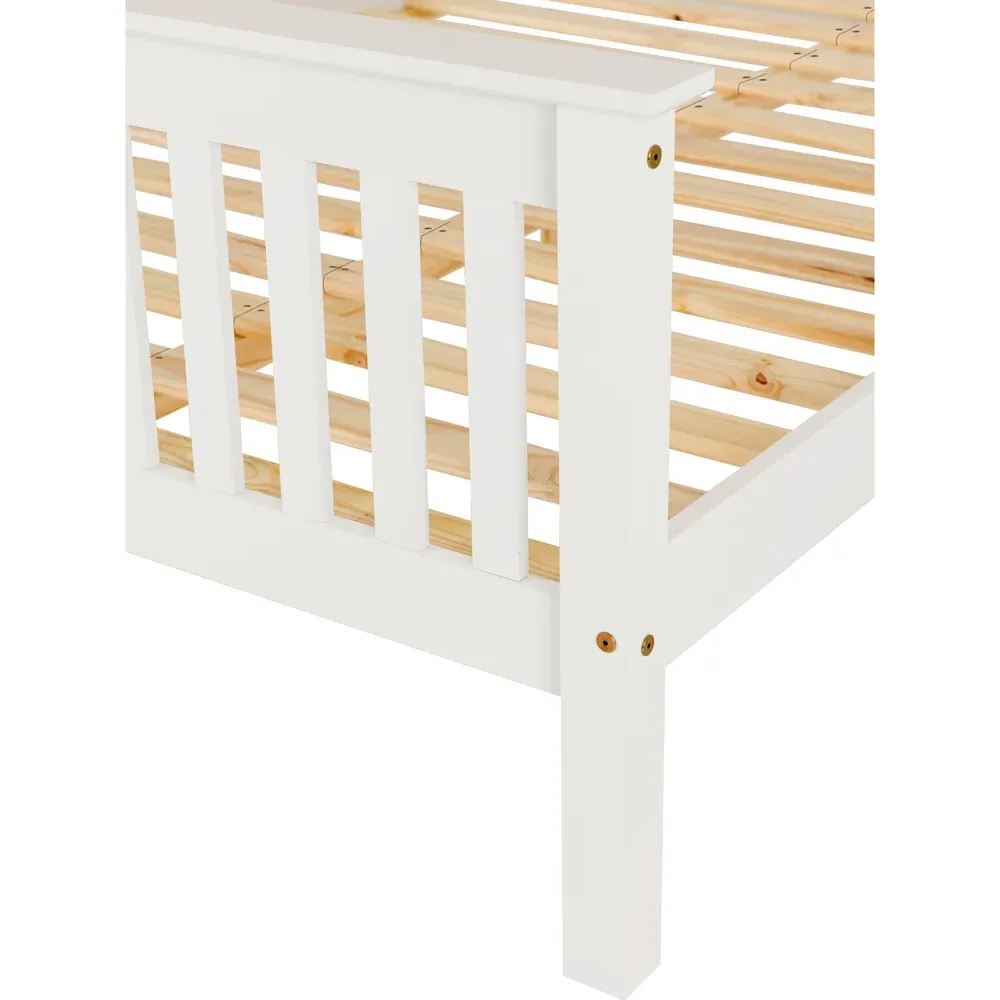 Monaco Double Bed Frame - White