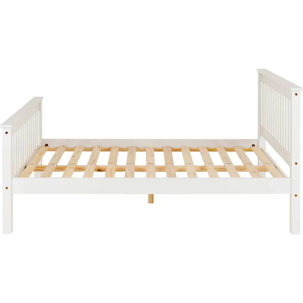 Monaco Double Bed Frame - White