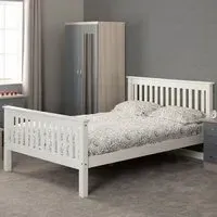Monaco Double Bed Frame - White