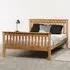 Monaco King Size Bed Frame - Brown, Distressed Waxed Pine