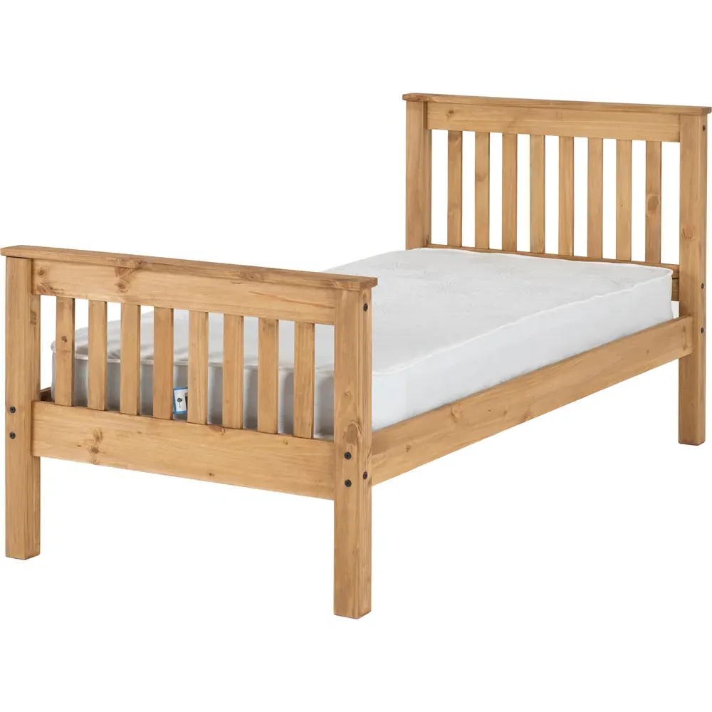 Monaco Single Bed Frame - Distressed Waxed Pine