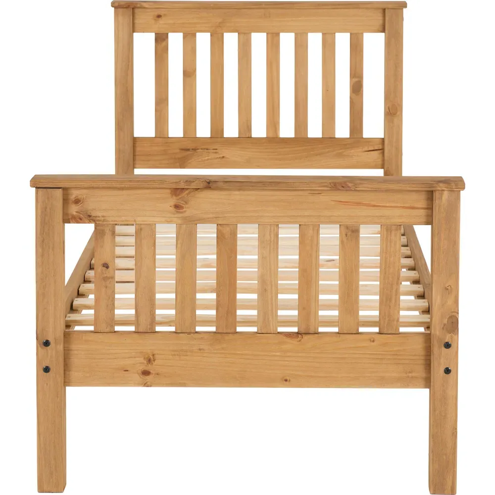 Monaco Single Bed Frame - Distressed Waxed Pine