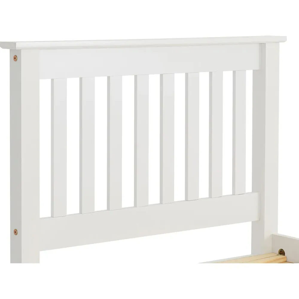 Monaco Single Bed Frame - White