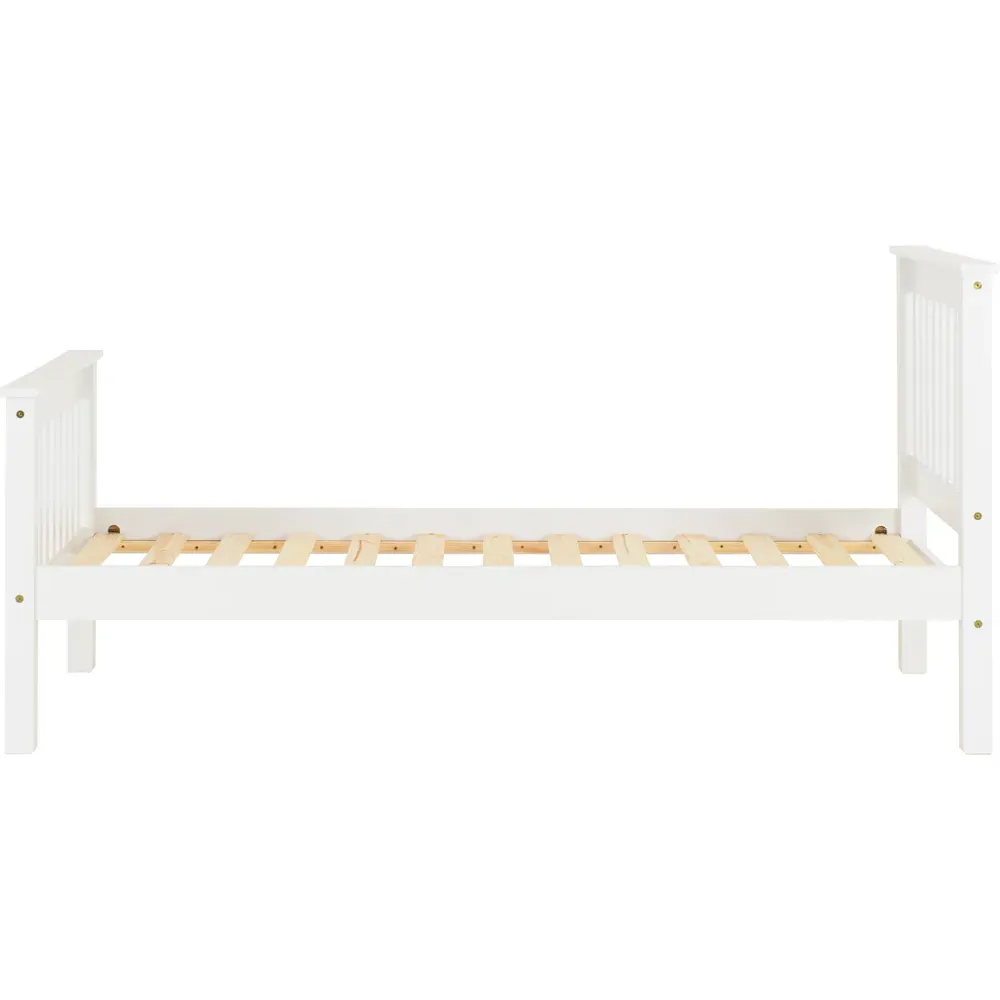 Monaco Single Bed Frame - White