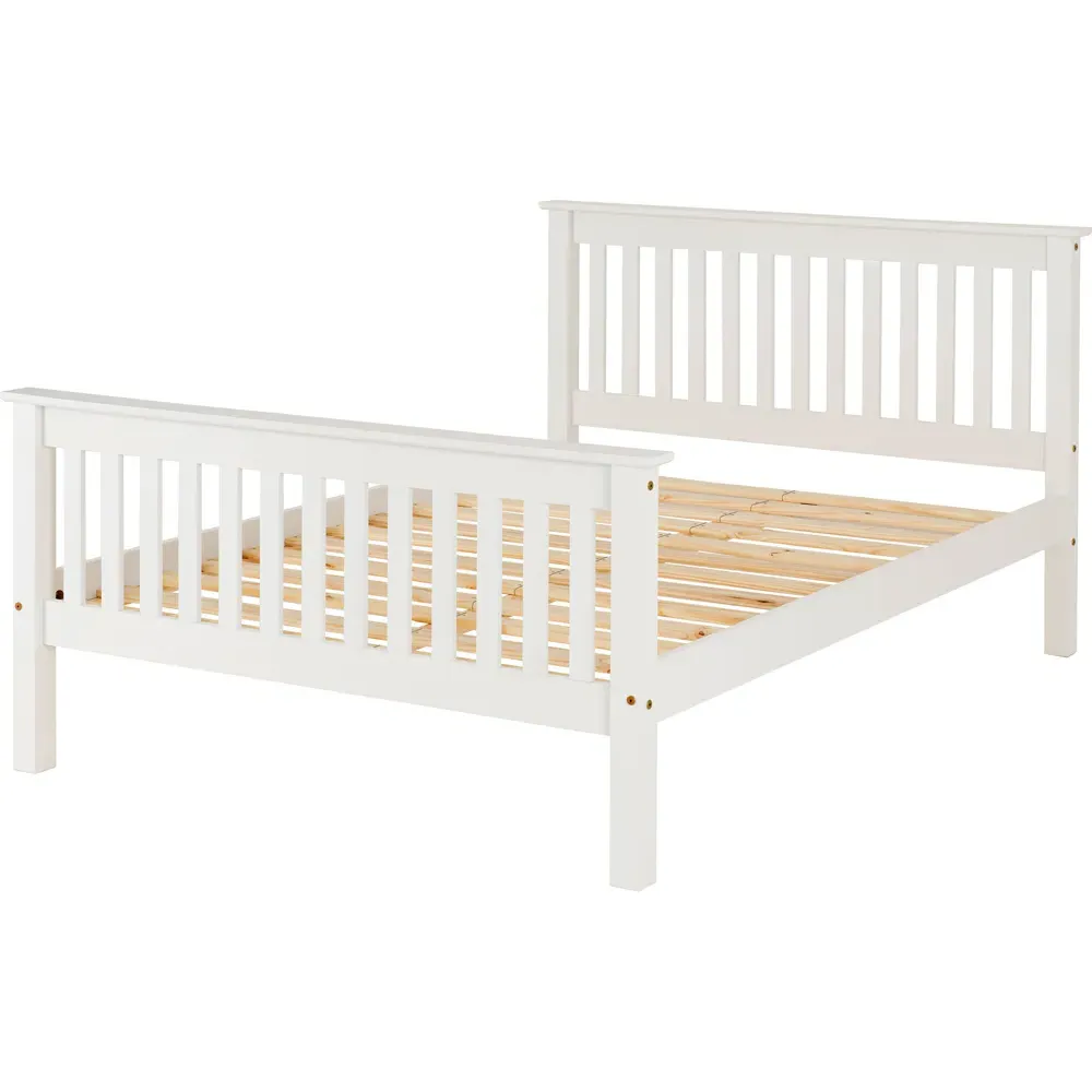 Monaco Small Double Bed Frame - White