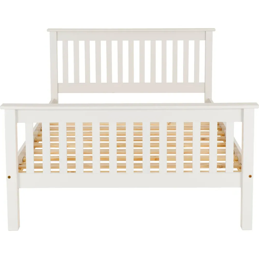 Monaco Small Double Bed Frame - White