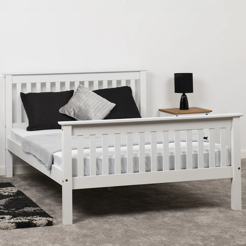 Monaco Small Double Bed Frame - White