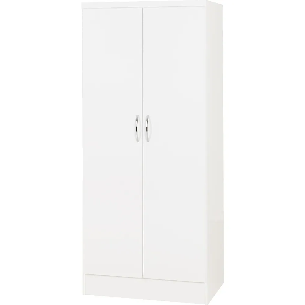 Nevada 2 Door All Hanging Wardrobe - White