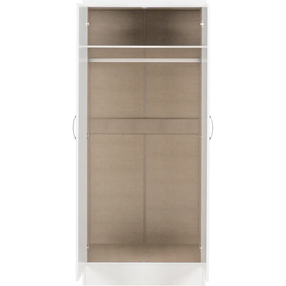 Nevada 2 Door All Hanging Wardrobe - White