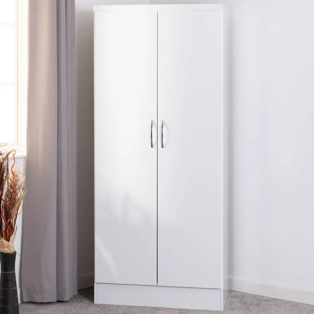 Nevada 2 Door All Hanging Wardrobe - White image