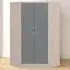 Nevada 2 Door Corner Wardrobe - Grey, Oak Veneer