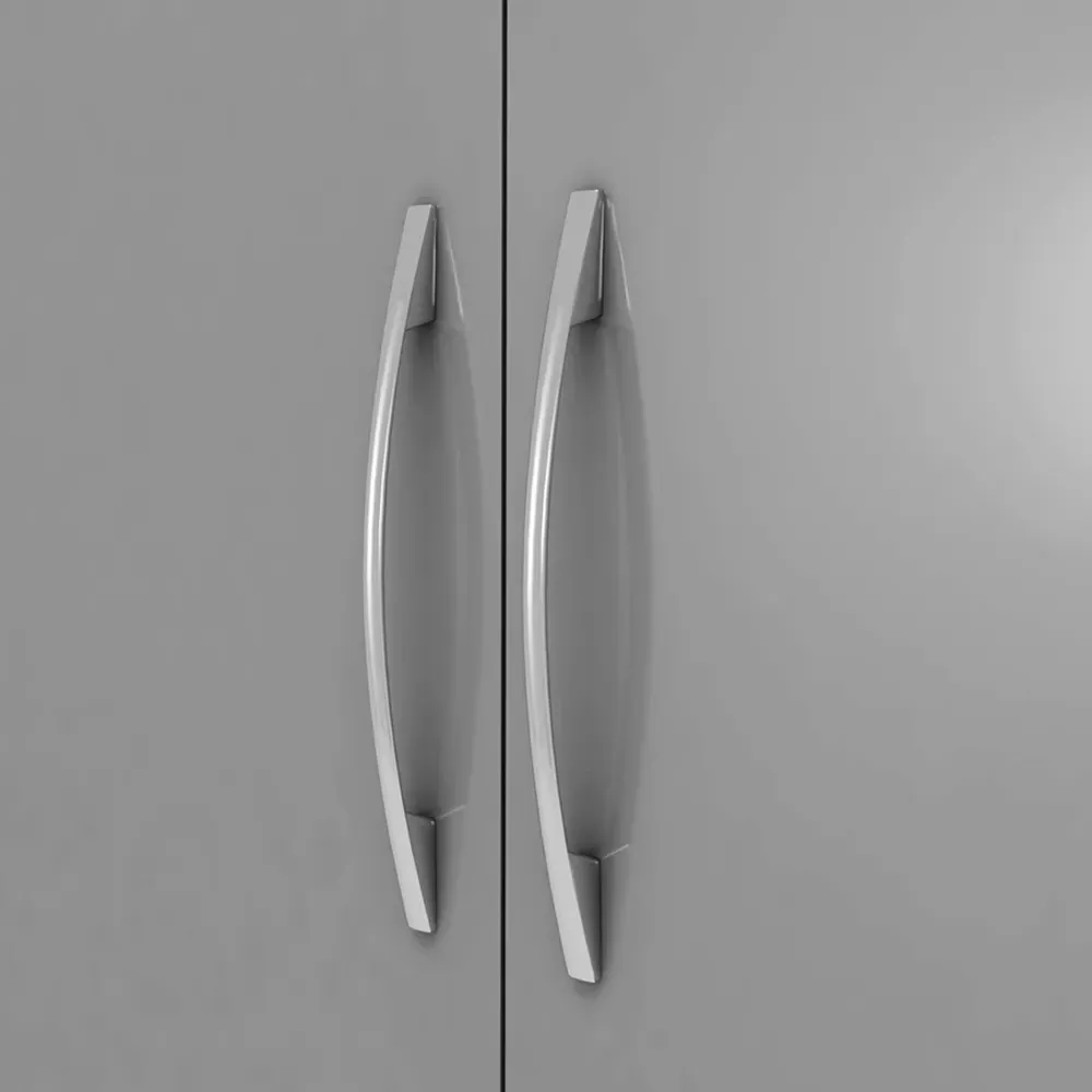 Nevada 2 Door Petite Open Shelf Wardrobe - Grey, Oak