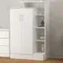 Nevada 2 Door Petite Open Shelf Wardrobe - White, Gloss