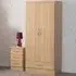 Nevada 2 Door Single Drawer Wardrobe - Oak