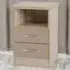 Nevada 2 Drawer Bedside Table - Brown, Oak Veneer
