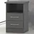 Nevada 2 Drawer Bedside Table with 3D Effect - Grey
