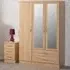 Nevada 3 Door 2 Drawer Mirror Wardrobe - Sonoma Oak