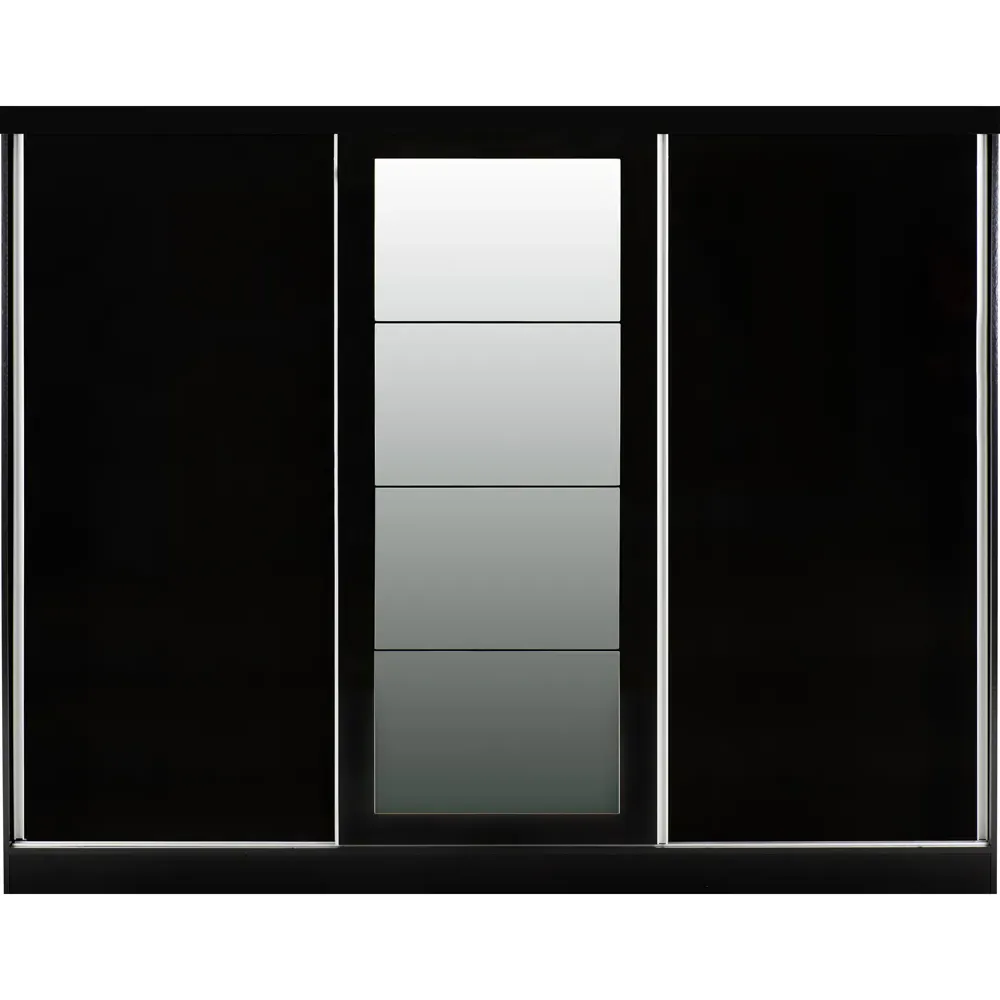 Nevada 3 Door Sliding Wardrobe - Black