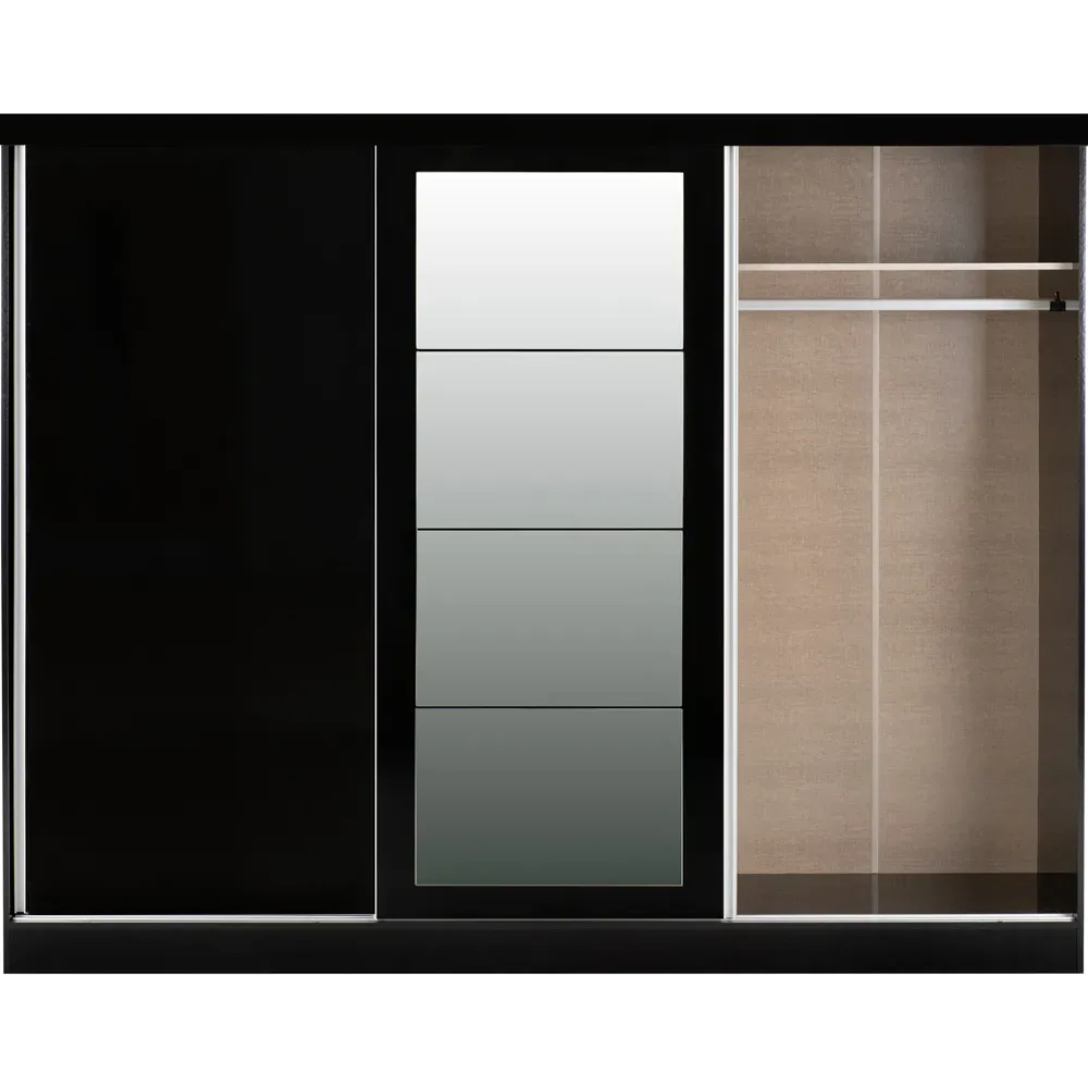 Nevada 3 Door Sliding Wardrobe - Black