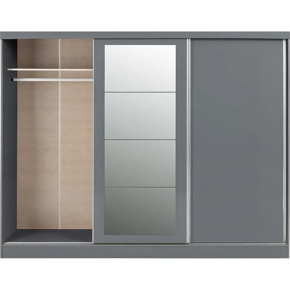 Nevada 3 Door Sliding Wardrobe - Grey