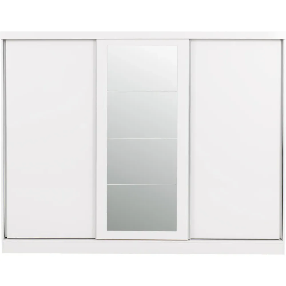 Nevada 3 Door Sliding Wardrobe - White