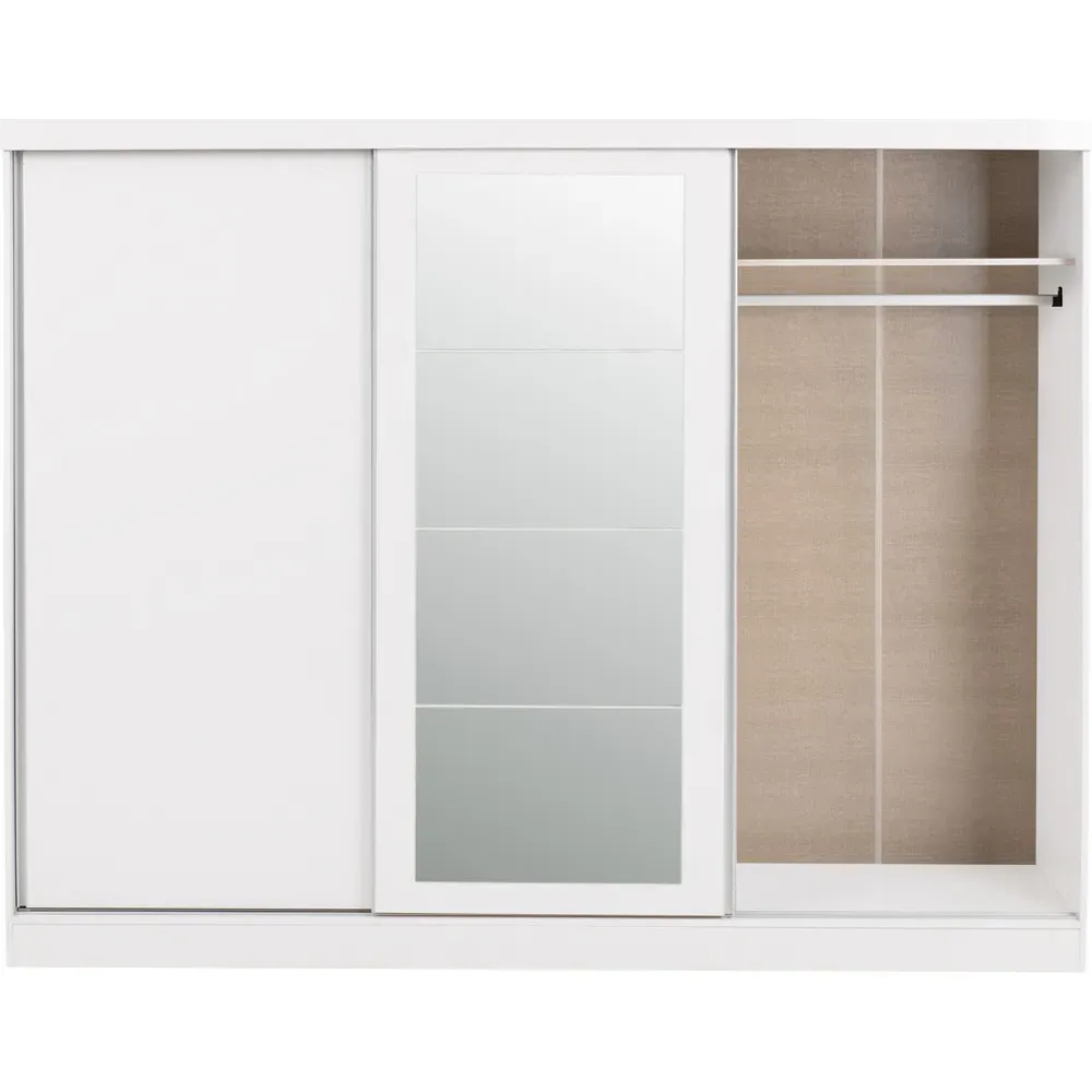 Nevada 3 Door Sliding Wardrobe - White