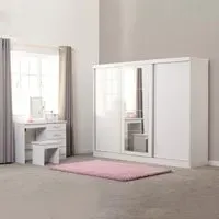Nevada 3 Door Sliding Wardrobe - White