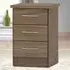 Nevada 3 Drawer Bedside Table - Brown, Oak Effect
