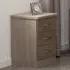 Nevada 3 Drawer Bedside Table - Brown, Oak Veneer