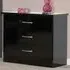 Nevada 3 Drawer Chest of Drawers - Black