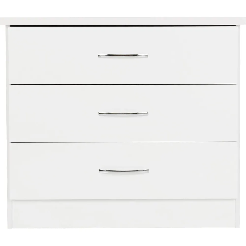 Nevada 3 Drawer Chest of Drawers - White Gloss