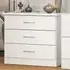 Nevada 3 Drawer Chest of Drawers - White Gloss