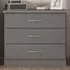 Nevada 3 Drawer Chest with 3D Effect - Grey