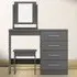 Nevada 4 Drawer Dressing Table Set with Mirror - Grey
