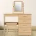 Nevada 4 Drawer Dressing Table Set with Mirror - Oak
