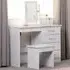 Nevada 4 Drawer Dressing Table Set with Mirror - White